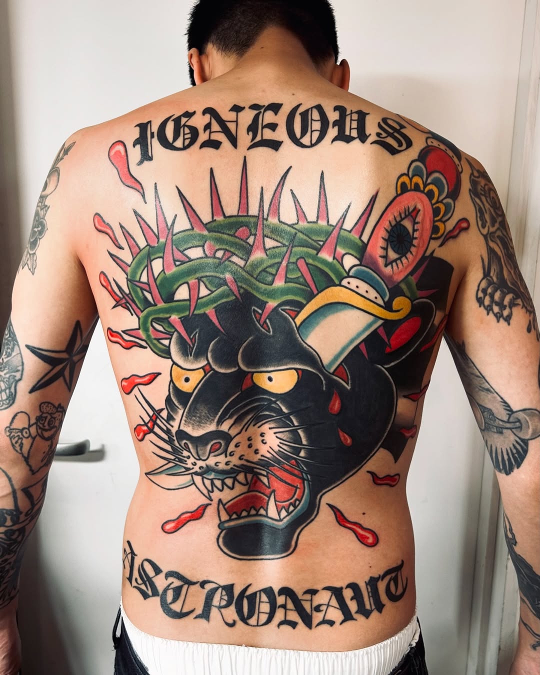 Traditional tattoo by Megu at ZUMBIDO TATTOO in Nakameguro, Tokyo